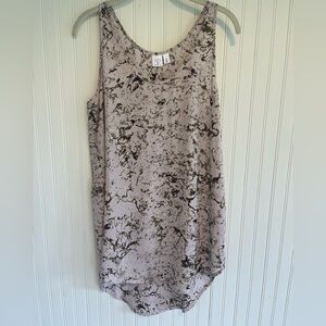Bp mauve tan stone print tank top High Low Hem L